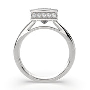 2.15 Carat VS1 D Lab Grown Diamond Halo Pave Princess Ring